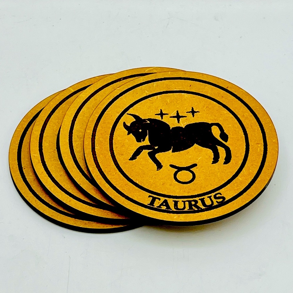 TAURUS Zodiac Sign Coasters • Set of 4